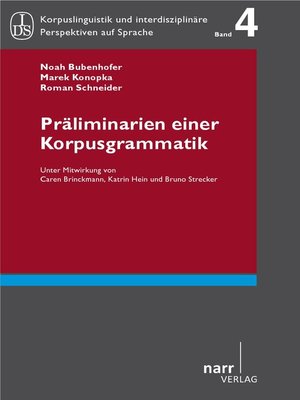 cover image of Präliminarien einer Korpusgrammatik